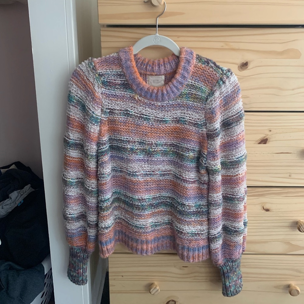 Pastel striped chunky knit urban outfitters sweater